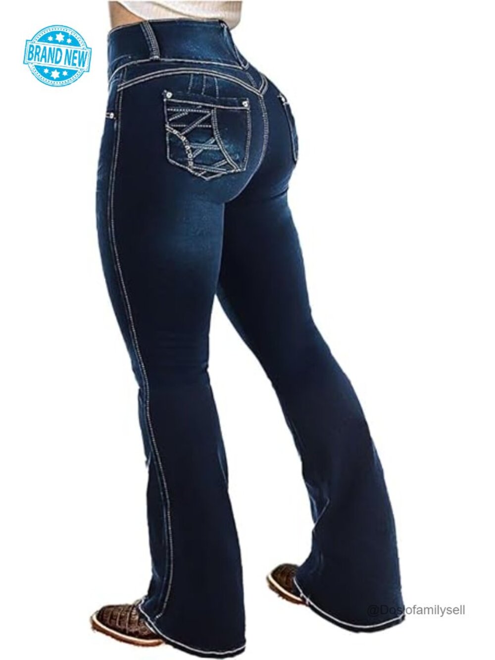 Low Rise Stretch Bootcut Jeans with Butt Lifting